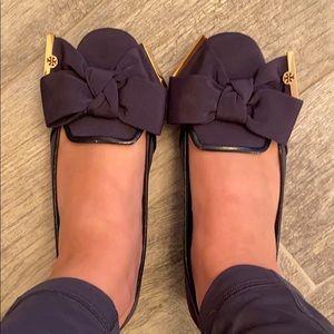 Tory Burch like new Navy bow ballet flats